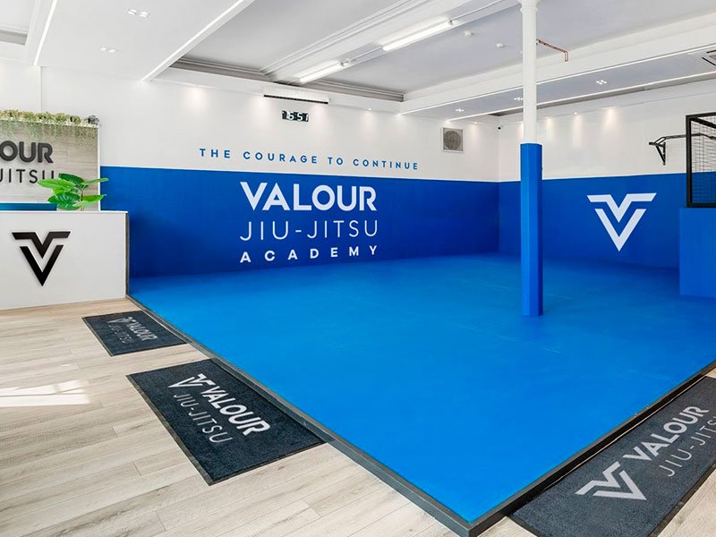 Interior view of Valour Jiu-Jitsu training facility in Worthing